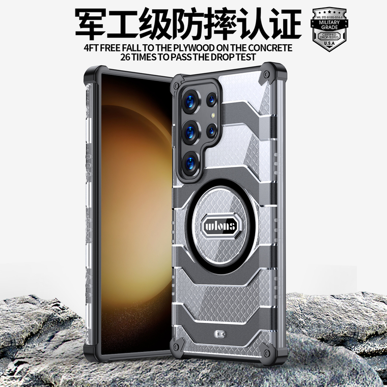 Wlons Airbag 4 Corner Shock Absorbing Tough Shockproof Drop Resistant High End Premium S24, S24 Plus, S24 Ultra Samsung Phone