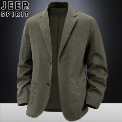 Jeep Pure Cotton Casual Suit for Men, Young and Middle-Aged Business Casual Executive Suit Jacket, Slim Fit Retro Casual Suit Jeep Pure Cotton Casual Suit for Men, Young and Middle-Aged Business Casual Executive Suit Jacket, Slim Fit Retro Casual Suit