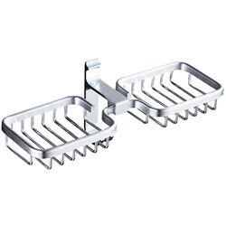 Soap rack double-layer punch-free bathroom drain space aluminum soap dish mesh wall-mounted black aluminum alloy soap rack Soap rack double-layer punch-free bathroom drain space aluminum soap dish mesh wall-mounted black aluminum alloy soap rack