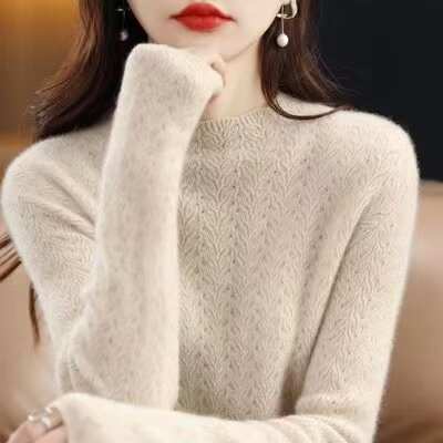 New autumn and winter 100 pure cardigan women's half turtleneck jacquard loose pullover sweater wool base knit top
New autumn and winter 100 pure cardigan women's half turtleneck jacquard loose pullover sweater wool base knit top