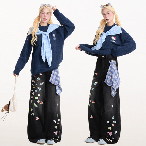 300*0.5kg large size women's black cartoon printed jeans for women fat mm slimming and making them look slim and straight-leg pants
300*0.5kg large size women's black cartoon printed jeans for women fat mm slimming and making them look slim and straight-leg pants