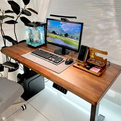 Fanchen Xinghe Solid Wood Electric Height-Adjustable Computer Desk for Home Use, Dual-Person Office Desk, Workstation, Gaming Desk Fanchen Xinghe Solid Wood Electric Height-Adjustable Computer Desk for Home Use, Dual-Person Office Desk, Workstation, Gaming Desk