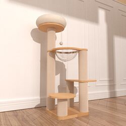Solid Wood Cat Climbing Frame, Cat House, Cat Tree, Integrated Space Capsule, Hemp Rope, White Cat Stand, Cat Scratching Board, Large, Luxurious, Does Not Take up Space Solid Wood Cat Climbing Frame, Cat House, Cat Tree, Integrated Space Capsule, Hemp Rope, White Cat Stand, Cat Scratching Board, Large, Luxurious, Does Not Take up Space
