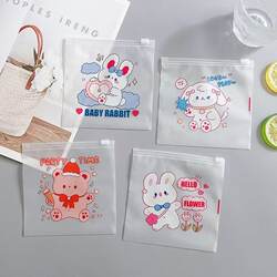 Thickened Cute Cartoon Ziplock Bag, Zipper-Type Bracelet and Mask Storage, Portable Moisture-Proof Packaging Bag, Special for Street Vending Thickened Cute Cartoon Ziplock Bag, Zipper-Type Bracelet and Mask Storage, Portable Moisture-Proof Packaging Bag, Special for Street Vending