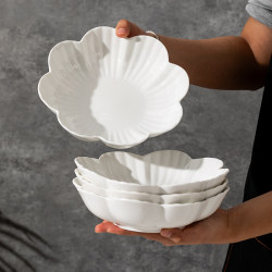 White Plate for Home Use, 2025 New Model Ceramic Dish for Stir-Frying, Creative Tableware, Large Deep Plate White Plate for Home Use, 2025 New Model Ceramic Dish for Stir-Frying, Creative Tableware, Large Deep Plate