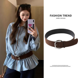 Unique Suede Wide Belt, High-End Suede Y2K Retro Personality Belt, Fashionable and Versatile Decoration Unique Suede Wide Belt, High-End Suede Y2K Retro Personality Belt, Fashionable and Versatile Decoration