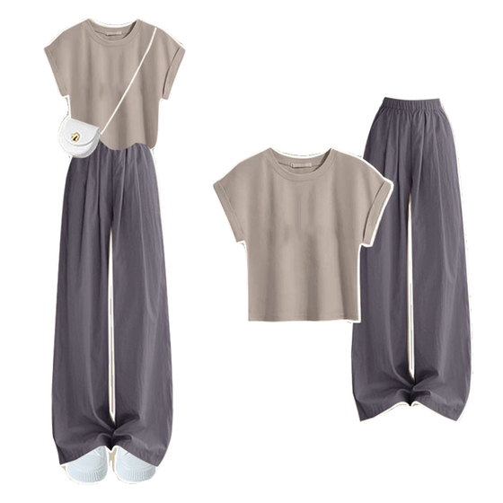 2025 summer outfit with a complete set of fashionable and casual Yamamoto pants for women, fashionable hot girls, slim round neck, short sleeves, two-piece set
2025 summer outfit with a complete set of fashionable and casual Yamamoto pants for women, fashionable hot girls, slim round neck, short sleeves, two-piece set