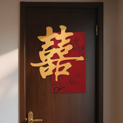 Double Happiness Character Stickers on Kt Board for Wedding Room Door Decoration, Wedding Setup, New House Master Bedroom, Living Room Atmosphere, Photo Props, Wedding Double Happiness Character Stickers on Kt Board for Wedding Room Door Decoration, Wedding Setup, New House Master Bedroom, Living Room Atmosphere, Photo Props, Wedding