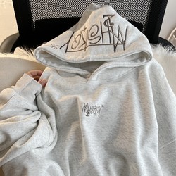 Letter Embroidered Hooded Sweatshirt for Men, Heavy Velvet, High Street American Autumn and Winter Loose and Versatile Trendy Couple Jacket Letter Embroidered Hooded Sweatshirt for Men, Heavy Velvet, High Street American Autumn and Winter Loose and Versatile Trendy Couple Jacket