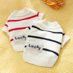 New autumn and winter sweater cat autumn and winter two-foot striped front opening thickened warm pet dog clothing small and medium-sized dogs New autumn and winter sweater cat autumn and winter two-foot striped front opening thickened warm pet dog clothing small and medium-sized dogs