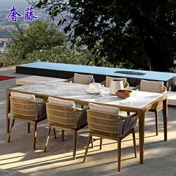 Outdoor teak tables and chairs, outdoor courtyard, simple casual rattan furniture, balcony, open-air garden, solid wood table and chairs combination Outdoor teak tables and chairs, outdoor courtyard, simple casual rattan furniture, balcony, open-air garden, solid wood table and chairs combination