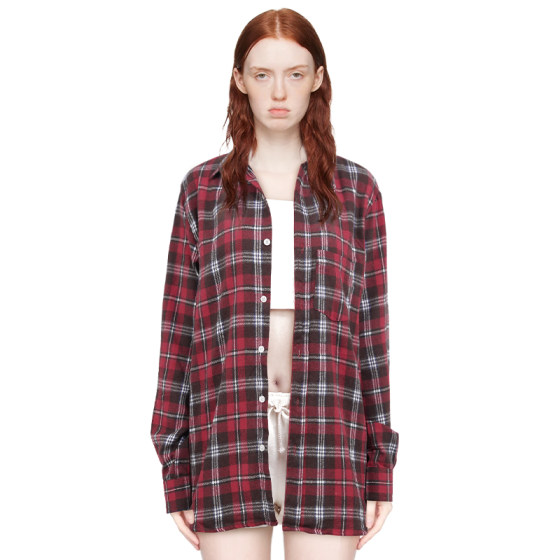 BM shirt for women 2025 new spring red brown plaid American retro casual loose mid-length long sleeve shirt
BM shirt for women 2025 new spring red brown plaid American retro casual loose mid-length long sleeve shirt