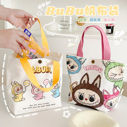 2025 Cartoon Internet Celebrity Labubu Tote Bag Canvas Bag Large Capacity Cute Student Gift Bag 2025 Cartoon Internet Celebrity Labubu Tote Bag Canvas Bag Large Capacity Cute Student Gift Bag