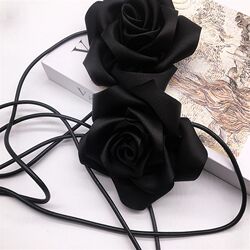 Black large flower handmade flower straps curtain decoration straps satin bouquet ties window decoration accessories accessories straps Black large flower handmade flower straps curtain decoration straps satin bouquet ties window decoration accessories accessories straps