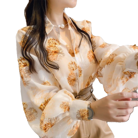 Long-sleeved shirt for women spring and summer new loose floral top for women sun protection lapel chiffon lantern sleeve shirt for women
Long-sleeved shirt for women spring and summer new loose floral top for women sun protection lapel chiffon lantern sleeve shirt for women