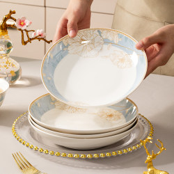Jingdezhen Plates, Dish Plates for Home Use, 2025 New Model Ceramic Rice Plates, Deep Plates, Creative Dinner Plates, Round Dish Plates, Tableware Jingdezhen Plates, Dish Plates for Home Use, 2025 New Model Ceramic Rice Plates, Deep Plates, Creative Dinner Plates, Round Dish Plates, Tableware