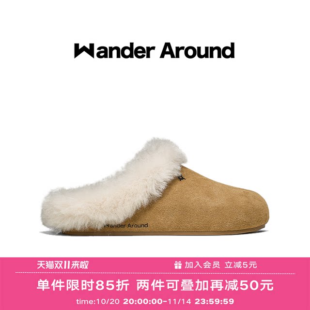 Wander around thick sole increased cowhide suede plus velvet Birkenstock shoes retro casual lazy hair slippers for women Wander around thick sole increased cowhide suede plus velvet Birkenstock shoes retro casual lazy hair slippers for women