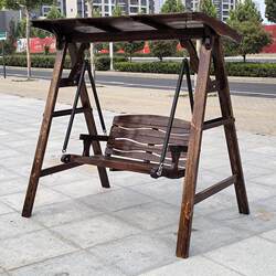 New outdoor double solid wood swing rocking chair outdoor leisure hanging chair balcony garden courtyard home pavilion hanging basket New outdoor double solid wood swing rocking chair outdoor leisure hanging chair balcony garden courtyard home pavilion hanging basket