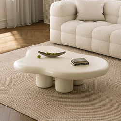 Cream Cloud Coffee Table for Living Room, 2025 New Model, Light Luxury, Simple Modern Nordic Style, Small Apartment Irregular Table Cream Cloud Coffee Table for Living Room, 2025 New Model, Light Luxury, Simple Modern Nordic Style, Small Apartment Irregular Table