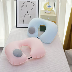 Press inflatable U-shaped pillow, summer ice silk cool travel headrest, portable car and airplane neck pillow, neck pillow Press inflatable U-shaped pillow, summer ice silk cool travel headrest, portable car and airplane neck pillow, neck pillow