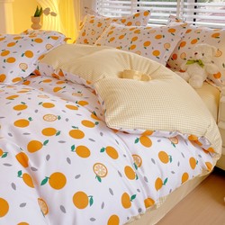 Pure Cotton Four-Piece Set 100% Cotton Bedding Sheet Duvet Cover 1.8 Double Bed Cover Four-Piece Set for Autumn and Winter Thick Pure Cotton Four-Piece Set 100% Cotton Bedding Sheet Duvet Cover 1.8 Double Bed Cover Four-Piece Set for Autumn and Winter Thick