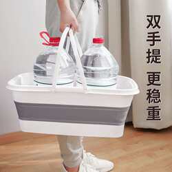 Household water storage rectangular wash mop bucket mop bucket foldable squeeze bucket thickened large laundry plastic drum Household water storage rectangular wash mop bucket mop bucket foldable squeeze bucket thickened large laundry plastic drum