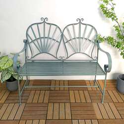 American courtyard metal table and chairs wrought iron double bench retro Nordic garden chair balcony outdoor leisure back chair American courtyard metal table and chairs wrought iron double bench retro Nordic garden chair balcony outdoor leisure back chair