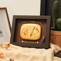 Baby full moon souvenir hand and footprint hand and footprint mud baby 100-day year-old gift newborn ceremony sense Baby full moon souvenir hand and footprint hand and footprint mud baby 100-day year-old gift newborn ceremony sense