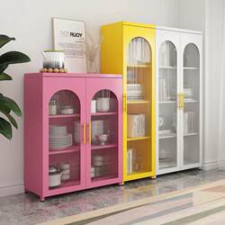 Colorful Cream Style Iron Wardrobe Home Bedroom Storage Children's Wardrobe Glass Storage Display Cabinet Steel Bookcase Colorful Cream Style Iron Wardrobe Home Bedroom Storage Children's Wardrobe Glass Storage Display Cabinet Steel Bookcase