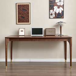 Nordic simple solid wood desk black walnut writing desk cherry wood study table white oak small apartment computer desk Nordic simple solid wood desk black walnut writing desk cherry wood study table white oak small apartment computer desk