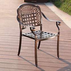 Cast aluminum dining chair, outdoor waterproof, rust-free armchair, backrest chair, courtyard garden chair, rooftop yard leisure chair Cast aluminum dining chair, outdoor waterproof, rust-free armchair, backrest chair, courtyard garden chair, rooftop yard leisure chair