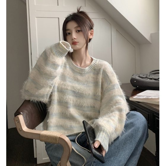 Quick-fat pink water soft glutinous pullover sweater autumn and winter design feel loose lazy thickened sweet plush knitted sweater
Quick-fat pink water soft glutinous pullover sweater autumn and winter design feel loose lazy thickened sweet plush knitted sweater