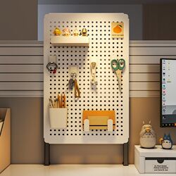 Hot-selling hole board storage rack, standing desk, desktop storage and organization artifact, office workstation, iron art, vertical free Hot-selling hole board storage rack, standing desk, desktop storage and organization artifact, office workstation, iron art, vertical free
