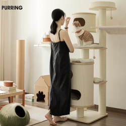 Purring Multi-Layer Solid Wood Cat Climbing Frame, Cat House, Cat Tree All-In-One, Space-Saving, Cat Bucket, Cat Tower 182532Pro Purring Multi-Layer Solid Wood Cat Climbing Frame, Cat House, Cat Tree All-In-One, Space-Saving, Cat Bucket, Cat Tower 182532Pro