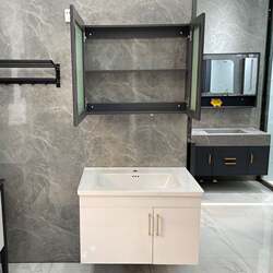 Solid wood full mirror bathroom cabinet combination wall cabinet bathroom hand wash basin wall hanging wash modern simple Solid wood full mirror bathroom cabinet combination wall cabinet bathroom hand wash basin wall hanging wash modern simple
