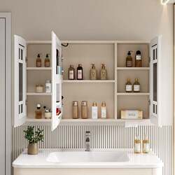 Space aluminum bathroom mirror smart mirror cabinet lighting mirror box wall-mounted storage cabinet defogging storage vanity mirror bathroom Space aluminum bathroom mirror smart mirror cabinet lighting mirror box wall-mounted storage cabinet defogging storage vanity mirror bathroom