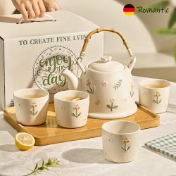 French Ceramic Teapot Set, Household Tea Cups, Teapot, Wedding Gift, Housewarming Gift Box French Ceramic Teapot Set, Household Tea Cups, Teapot, Wedding Gift, Housewarming Gift Box