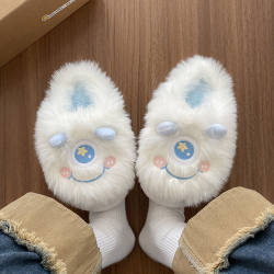 High-looking cotton slippers, cute cartoon one-eyed elf women's cotton shoes, home shoes, plush, warm and plush High-looking cotton slippers, cute cartoon one-eyed elf women's cotton shoes, home shoes, plush, warm and plush