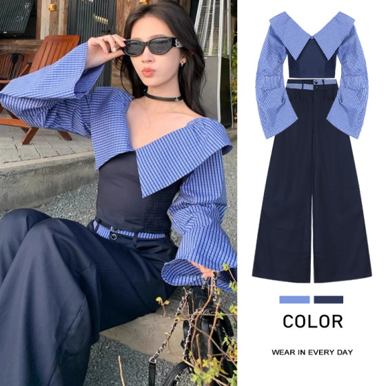 JIUYUEDI Summer New Style for the End of September Women's Wide Legs High Waist Two-Piece Sexy Girls Shirt Korean Style Outfit
JIUYUEDI Summer New Style for the End of September Women's Wide Legs High Waist Two-Piece Sexy Girls Shirt Korean Style Outfit