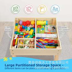 3-in-1 kids table and chair set, toddler playroom activity table with double-sided desktop and storage drawers 3-in-1 kids table and chair set, toddler playroom activity table with double-sided desktop and storage drawers