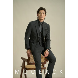 Mooeack Groom's Suit Men's Wedding Suit Business Formal Wear High-End Korean Style Slim Fit Mooeack Groom's Suit Men's Wedding Suit Business Formal Wear High-End Korean Style Slim Fit