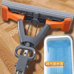 Sponge mop household one-mop clean bathroom half-fold water-absorbent cotton mop floor mop mop bucket set Sponge mop household one-mop clean bathroom half-fold water-absorbent cotton mop floor mop mop bucket set