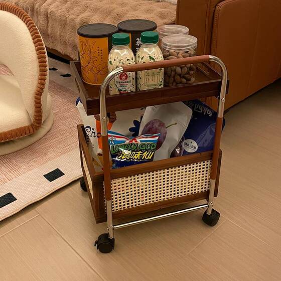 Cart snack storage rack medium style mobile coffee table small table retro sofa storage rack
Cart snack storage rack medium style mobile coffee table small table retro sofa storage rack