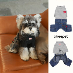 Fun cat and dog classic denim four-legged jacket Fun cat and dog classic denim four-legged jacket