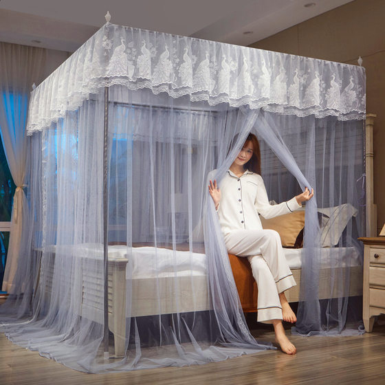 The court landed in the summer mosquito net Household 2023 new high -end three -opening curtain thickened wedding mosquito net The court landed in the summer mosquito net Household 2023 new high -end three -opening curtain thickened wedding mosquito net