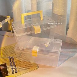 Simple ins storage box transparent medicine box student dormitory unprinted wind dustproof multifunctional medicine box waterproof large capacity Simple ins storage box transparent medicine box student dormitory unprinted wind dustproof multifunctional medicine box waterproof large capacity