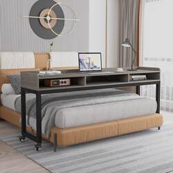Movable computer table bed study table bedroom cross-bed table lazy table bedside desk desk long table Movable computer table bed study table bedroom cross-bed table lazy table bedside desk desk long table