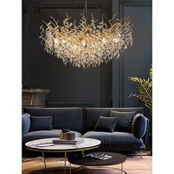 Luxury crystal lamp simple and atmospheric French luxury duplex building American branch light luxury living room crystal chandelier round Luxury crystal lamp simple and atmospheric French luxury duplex building American branch light luxury living room crystal chandelier round