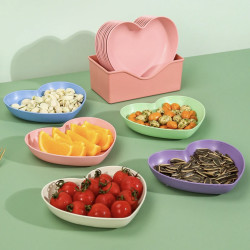 Heart-Shaped Bone Dish for Home Dining Table, Plastic Heart-Shaped Bone Plate, Cute Small Plate for Fruit, Snacks, Nuts, and Treats Heart-Shaped Bone Dish for Home Dining Table, Plastic Heart-Shaped Bone Plate, Cute Small Plate for Fruit, Snacks, Nuts, and Treats