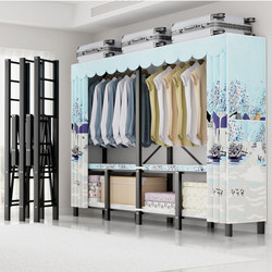 Installation-free Foldable wardrobe For Home bedroom simple cloth wardrobe for rental room dormitory New arrival integrated full steel frame Installation-free Foldable wardrobe For Home bedroom simple cloth wardrobe for rental room dormitory New arrival integrated full steel frame